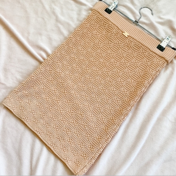 For Love and Lemons Camilla Knit Mini Skirt in Peach - Picture 7 of 8